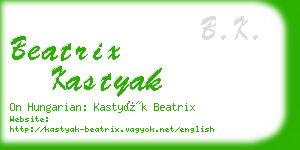 beatrix kastyak business card